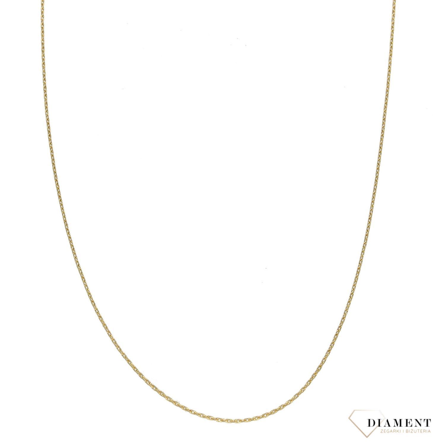 Złoty naszyjnik 585 o szerokości 0,5 mm ze złotą kuleczką DIA-LAN-1255-585 0,5mm.jpg